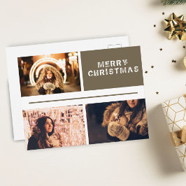 Postal Colaje de Fotos Navideñas Modernas Feliz Navidad