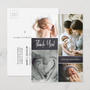 Postal Colaje de fotos personalizadas de bebé con letra a