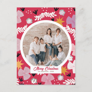 Postal colaje de fotos personalizadas de navidad alegre r
