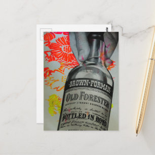 Postal Colaje de Medios Mixtos de Whisky Embotellado en 1
