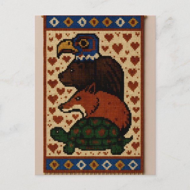 Postal Colas de animales de tótem (Anverso)