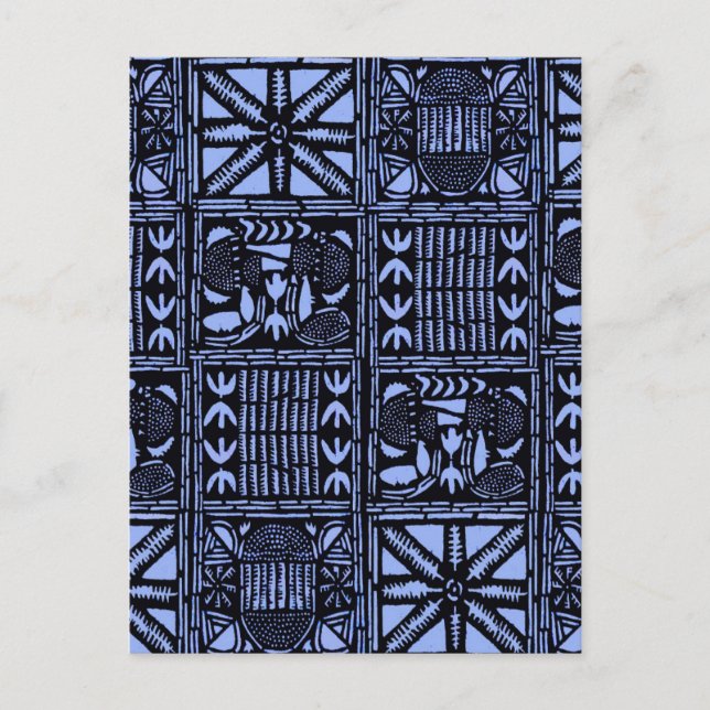 Postal Colcha de Batik Índigo - Azul (Anverso)