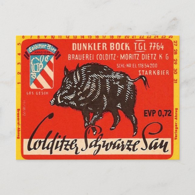 Postal Colditzer Schwarze Sau (Anverso)