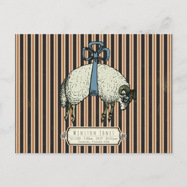 Postal Colección bonito Bow Sheep™ - (Anverso)