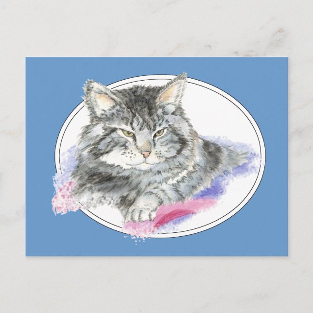 Postal Colección de acuarela de animales de Mascota (Anverso)