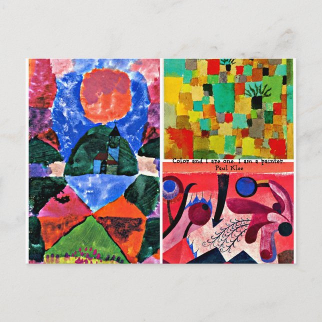 Postal Colección de arte y cita de Paul Klee (Anverso)