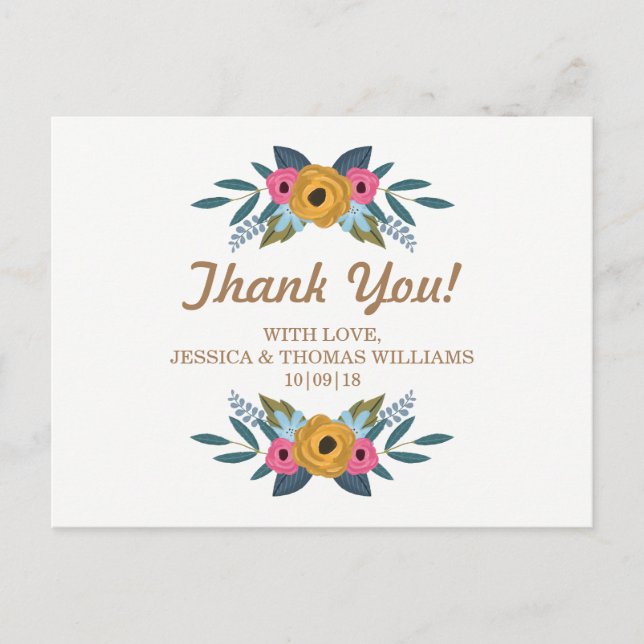 Postal Colección de Bodas blancos de flor (Anverso)