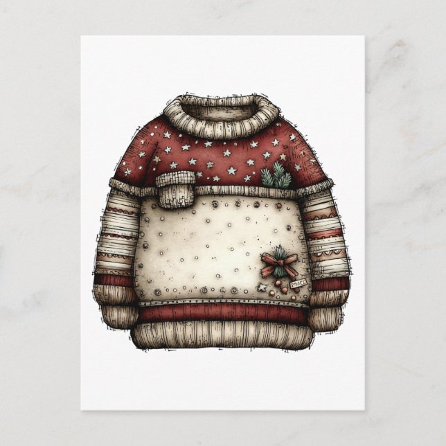 Postal Colección de Clipart de Navidad | Oso Teddy  (Anverso)