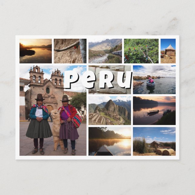 Postal Colección de fotografías de recuerdo de Perú (Anverso)