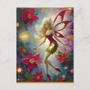 Postal Colección de Hada de Navidad - Cabello Rubio Plati