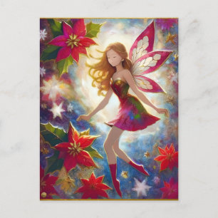Postal Colección de Hadas de Navidad - Cabello Pelirrojo