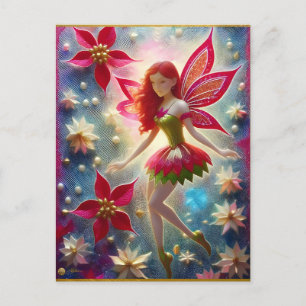Postal Colección de Hadas de Navidad - Cabello Rojo