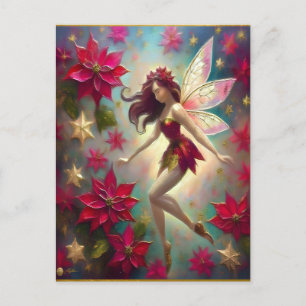 Postal Colección de Hadas de Navidad - Cabello Rojo Casta