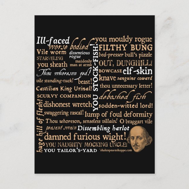 Postal Colección de insultos de Shakespeare (Anverso)
