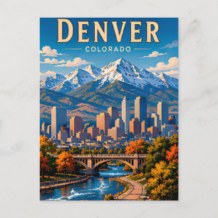 Postal 🌄 Colección de la ciudad montañosa de Denver Colo