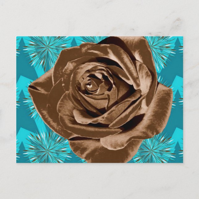 Postal Colección de patrones "Rosa de chocolate" (Anverso)