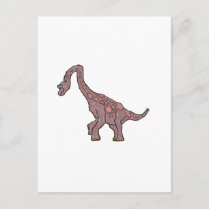 Postal Colección de Personalizados Crayon Brachiosaurus