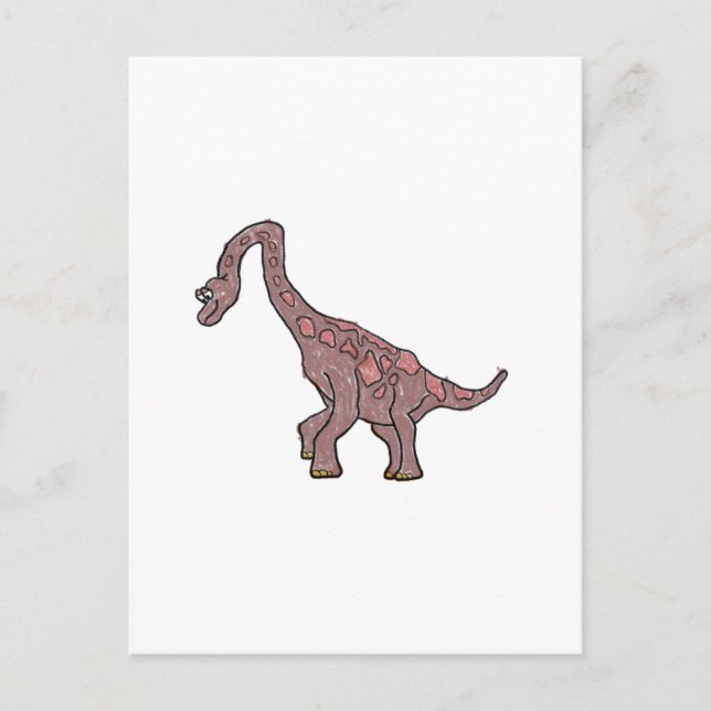 Postal Colección de Personalizados Crayon Brachiosaurus (Anverso)