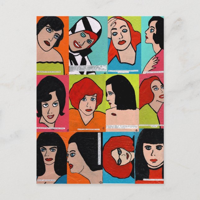Postal Colección de personas de arte pop (Anverso)