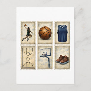 Postal Colección de Sellos Deportivos de Baloncesto Vinta