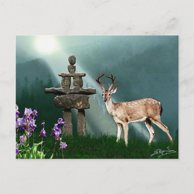 Postal Colección DEER & INUKSHUK (Anverso)