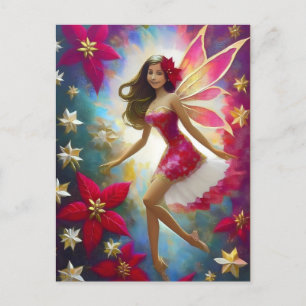 Postal Colección Hada de Navidad - Cabello Castaño Claro