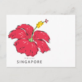 POSTAL COLECCIÓN HIBISCUS DE SINGAPUR