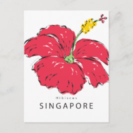 POSTAL COLECCIÓN HIBISCUS DE SINGAPUR