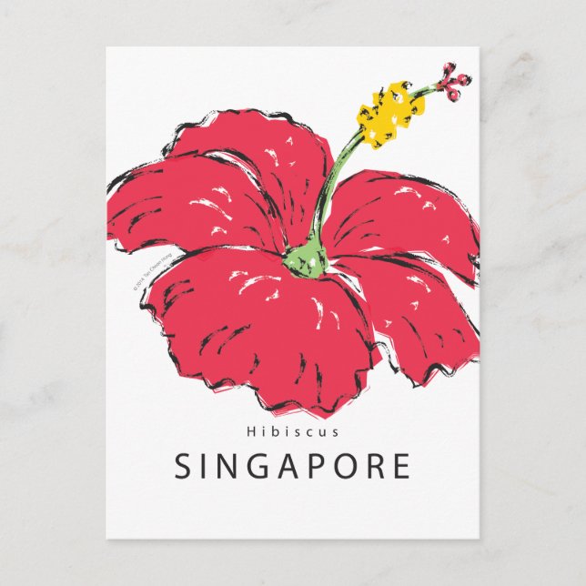 POSTAL COLECCIÓN HIBISCUS DE SINGAPUR (Anverso)