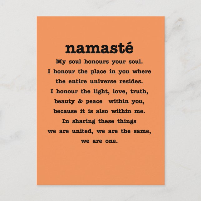 Postal Colección Namaste (Anverso)