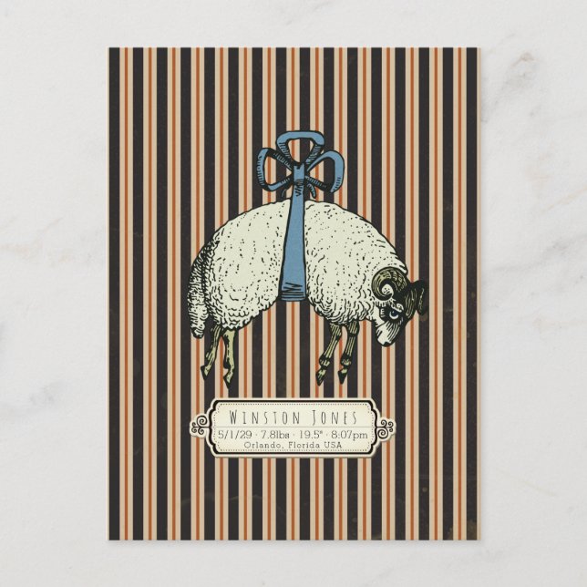 Postal Colección Pretty Bow Sheep™ - (Anverso)