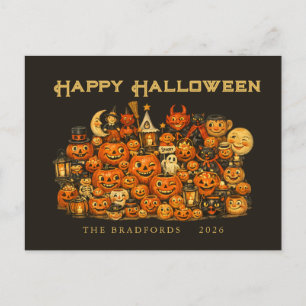Postal Colección Vintage Retro de Recuerdos de Halloween