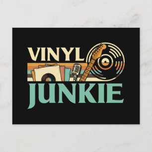 Postal Coleccionista de Vinilo Discos LP DJ Tocar Música