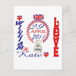 Postal Colectivos William & Kate Royal Boda Souvenir