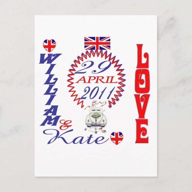 Postal Colectivos William & Kate Royal Boda Souvenir (Anverso)
