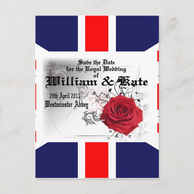 Postal Colectivos William & Kate Royal Boda Souvenir (Anverso)