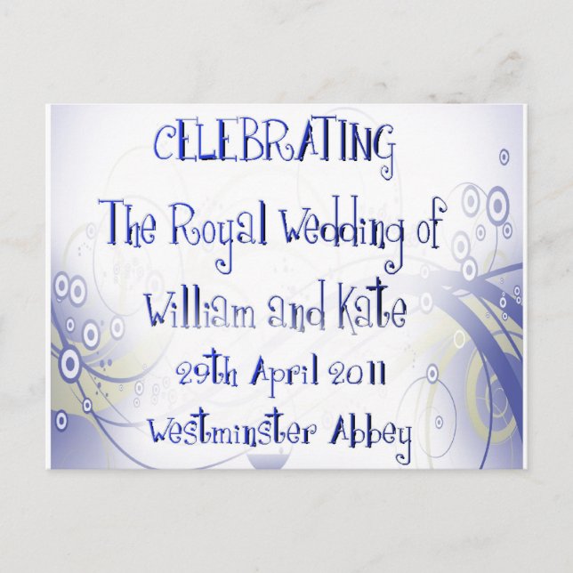 Postal Colectivos William & Kate Royal Boda Souvenir (Anverso)