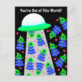 Postal Colegio de San Valentín con extraterrestres por Jo