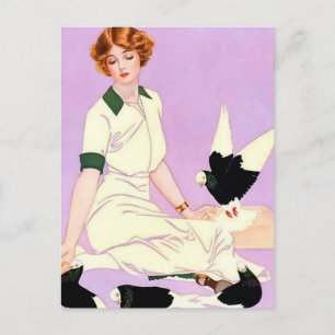 Postal Coles Phillips, "Chica despistado", "Palomas alime