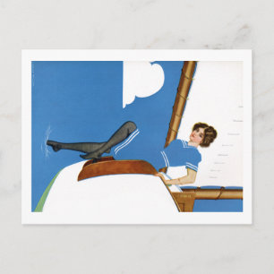Postal Coles Phillips Fadeaway - Vela En Océanos Azules