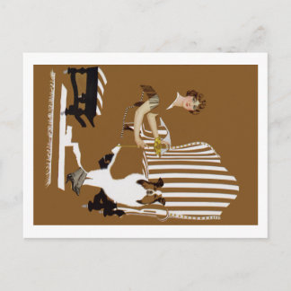 Postal Coles Phillips Fadeaway Woman Con Collie