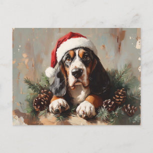 Postal Colgado de Basset en una pintura de aceite de Sant