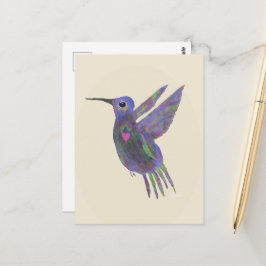 Postal Colibrí con Corazón