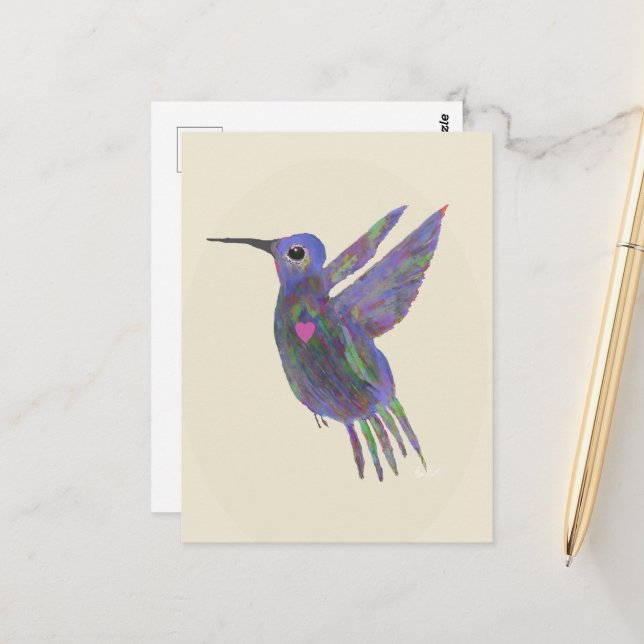 Postal Colibrí con Corazón (Anverso/Reverso In Situ)
