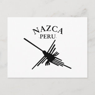 Postal Colibrí de Nazca Perú con texto curvo