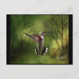 Postal Colibrí en vuelo