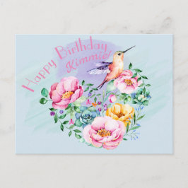 Postal Colibrí Feliz Cumpleaños