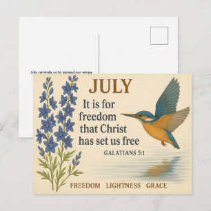 Postal Colibrí Inspirador de la Libertad de Julio