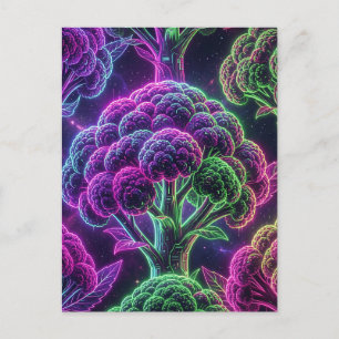 Postal Coliflor Galaxia Ciberpunk Neon