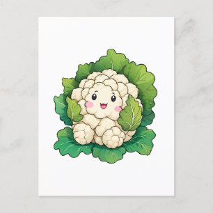 Postal Coliflor Kawaii